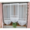 Schiebegardinen Set weiß mit Rüsche und Ajour – Modell FR664 - 303