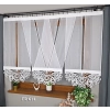 3-teiliges Schiebegardinen Set mit mittlerem Panel in V-Form und Ajour-Abschluss – Modell FR614