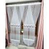 Gardinenpaneele FR646 Voile weiß mit Ajour 325 für Balkontür – Set 2 Stück