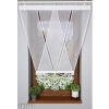 Weißes Schiebegardinenpanel FR719v1 mit V-Schnitt und feinem Ajour-Abschluss aus Polyester