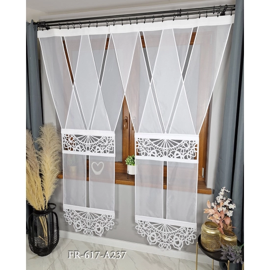 Fertige Gardinenpaneele im Y-Design – 2er-Set für Balkonfenster – FR617